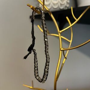 Swarovski Crystal Bead and Black Threaded Bracelet